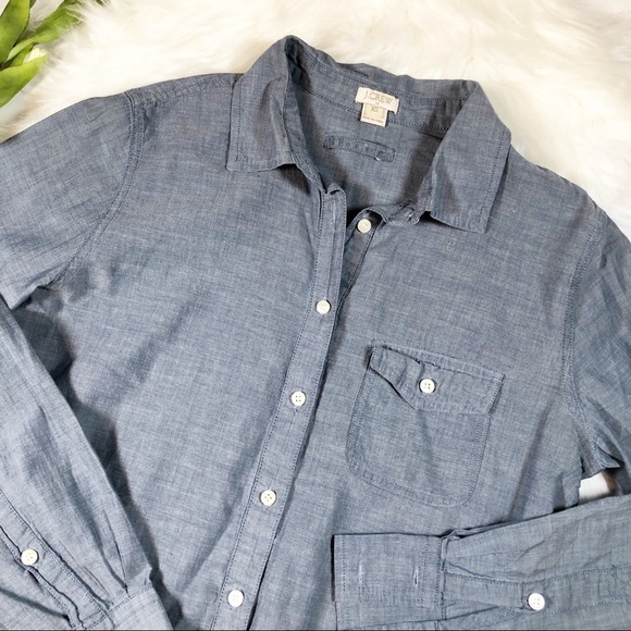 J.Crew Chambray Long Tunic Shirt Popover XS - Picture 4 of 8